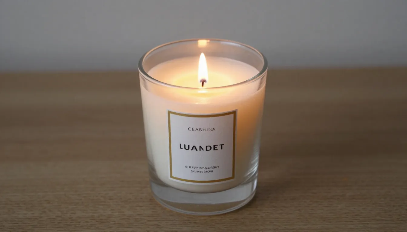 Luxury handcrafted scented candle in elegant glass vessel